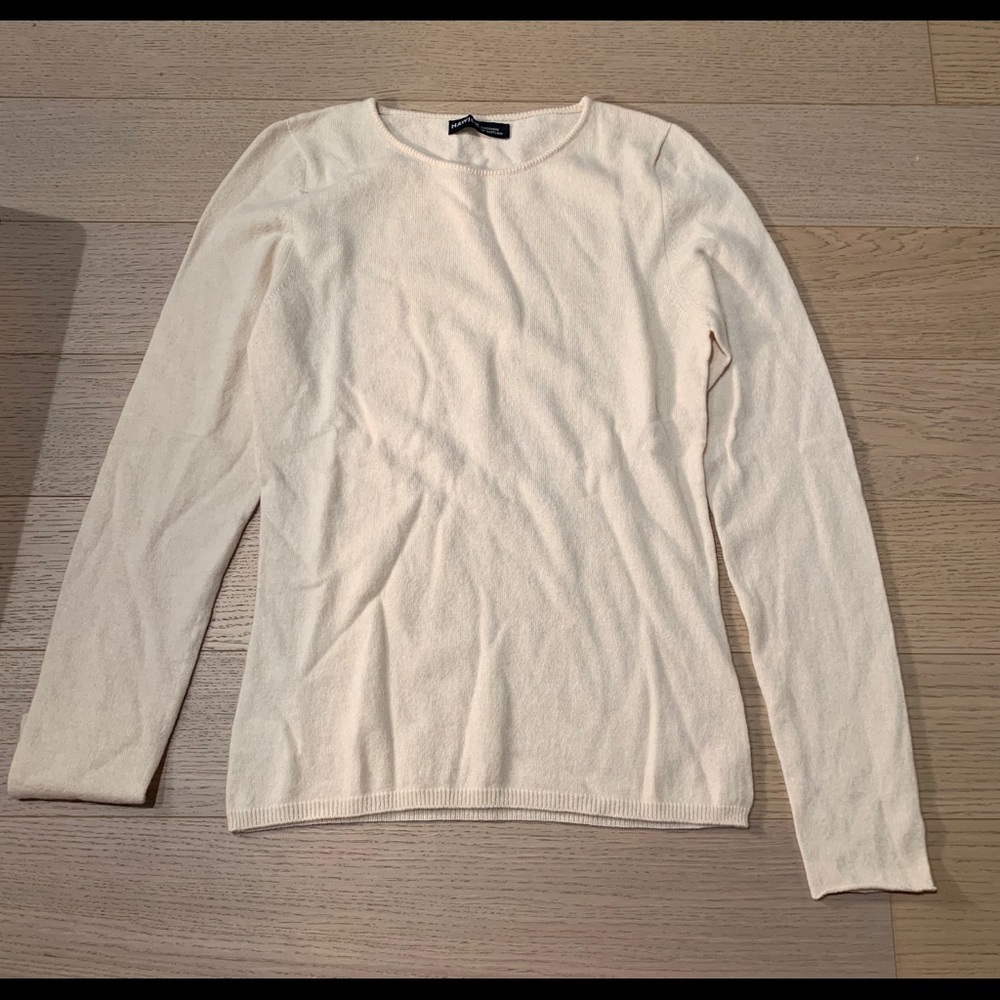 Cream cashmere Hawick sweater.